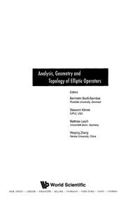 Cover of: Analysis, geometry and topology of elliptic operators | 