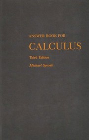 Cover of: Answer book for Calculus