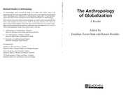 The anthropology of globalization by Jonathan Xavier Inda, Renato Rosaldo