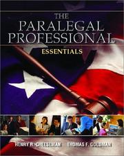 Cover of: The paralegal professional by Henry R. Cheeseman, Henry Cheeseman, Thomas F. Goldman, Henry R. Cheeseman