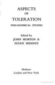 Cover of: Aspects of toleration | 