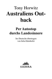Cover of: Australiens Outback by Tony Horwitz