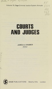 Cover of: Courts and judges | 