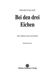 Cover of: Bei den drei Eichen by Edgar Wallace