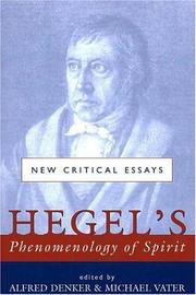 Cover of: Hegel's Phenomenology of Spirit: New Critical Essays