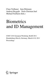 Cover of: Biometrics and ID Management | Claus Vielhauer