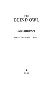 Cover of: The blind owl