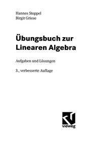 Cover of: Übungsbuch zur Linearen Algebra: Aufgaben und Lösungen