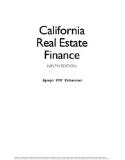 Book cover: California real estate finance | Bond, Robert J.