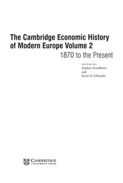 Cover of: The Cambridge economic history of modern Europe
