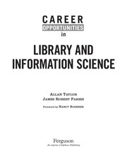 Career opportunities in library and information science by T. Allan Taylor