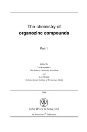 Cover of: The chemistry of organozinc compounds by edited by Zvi Rappoport and Ilan Marek.