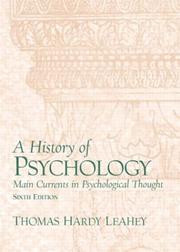 Cover of: A History of Psychology by Thomas Hardy Leahey