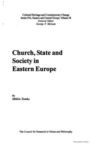 Cover of: Church, State, And Society in Eastern Europe (Cultural Heritage and Contemporary Change. Series Iva, Eastern and Central Europe, V. 28) | Miklos Tomka
