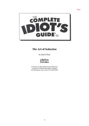 The complete idiots guide to the art of seduction