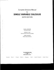 Cover of: Student Solutions Manual for Stewart's Multivariable Calculus, 6th Edition