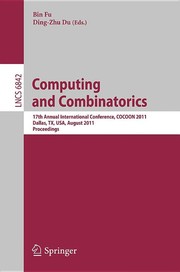 Cover of: Computing and Combinatorics | Bin Fu