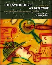 Cover of: The Psychologist as Detective: An Introduction to Conducting Research in Psychology, Third Edition