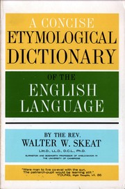 Cover of: A concise etymological dictionary of the English language by Walter W. Skeat