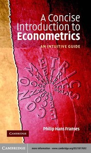 Cover of: A concise introduction to econometrics | Philip Hans Franses