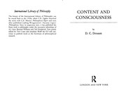 Cover of: Content and consciousness