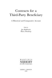 Cover of: Contracts for a third-party beneficiary: a historical and comparative account