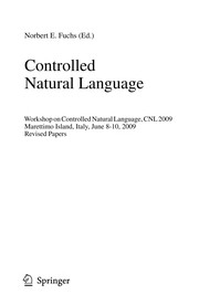 Cover of: Controlled natural language | Workshop on Controlled Natural Language (2009 Marettimo Island, Italy)