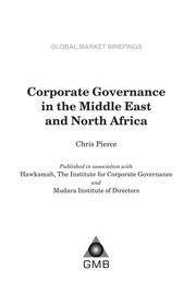 Cover of: Corporate governance in the Middle East and North Africa