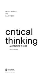 Cover of: Critical thinking by Tracy Bowell