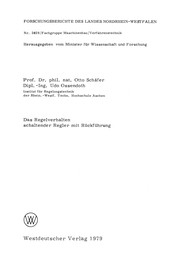 Cover of: Das Regelverhalten schaltender Regler mit Rückführung by 
