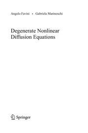 Cover of: Degenerate Nonlinear Diffusion Equations | Angelo Favini