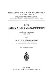 Cover of: Der Smekal-Raman-Effekt, Ergänzungsband, 1931-1937