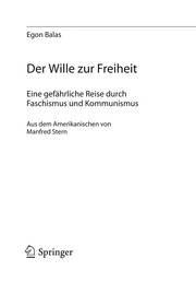 Cover of: Der Wille zur Freiheit: Eine gefa hrliche Reise durch Faschismus und Kommunismus