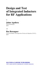 Cover of: Design and test of integrated inductors for RF applications | Jaime Aguilera