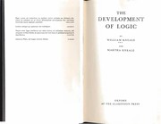 The development of logic by William Kneale