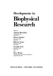 Cover of: Developments in Biophysical Research | Antonio Borsellino