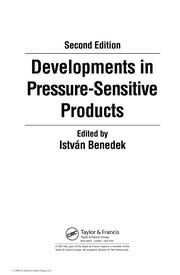 Cover of: Developments in pressure-sensitive products
