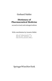 Cover of: Dictionary of pharmaceutical medicine | Gerhard Nahler