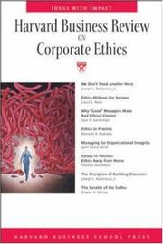 Cover of: Harvard Business Review on Corporate Ethics (Harvard Business Review Paperback Series)