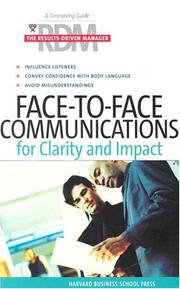 Cover of: Face-to-face communications for clarity and impact