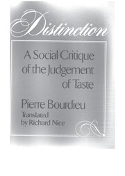 Cover of: Distinction by Bourdieu