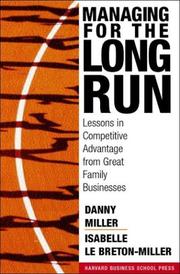 Cover of: Managing For The Long Run by Danny Miller, Isabelle Le Breton-Miller