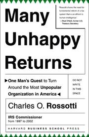 Cover of: Many Unhappy Returns by Charles O. Rossotti