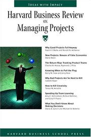 Cover of: Harvard business review on managing projects