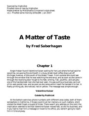 Cover of: A matter of taste | Fred Saberhagen