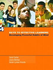 Cover of: Keys to Effective Learning by Joyce Bishop, Carol Carter, Joyce Bishop, Judy Block, Sarah Kravits