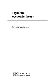 Cover of: Dynamic economic theory