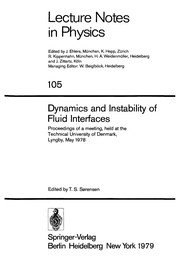 Cover of: Dynamics and instability of fluid interfaces | 