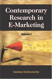 Cover of: Contemporary Research in E-marketing by Sandeep Krishnamurthy