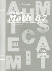 Cover of: Math 8/7: Home School-tests